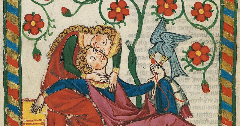 medeival-manuscript-love Tristan Yseult